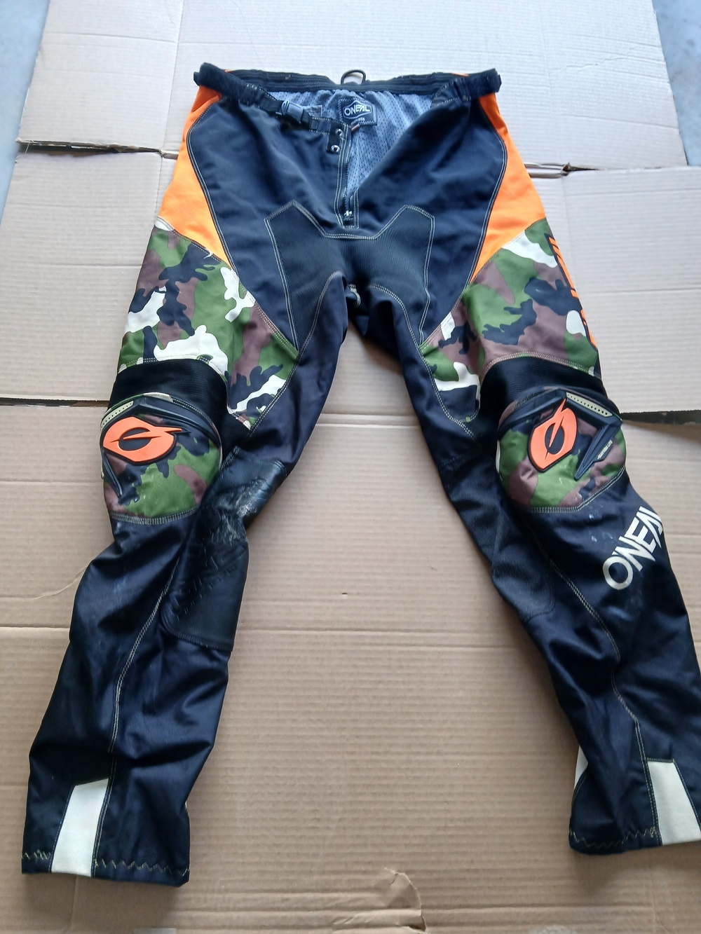 Men's Black & Orange Camo Motocross Pants